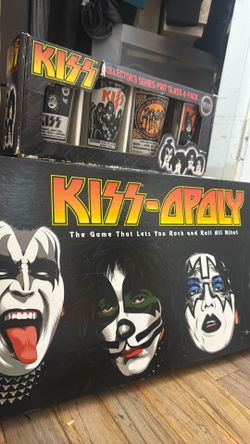 🎸 KISS Collectible Glass Cup Set + Monopoly Board Game – Bundle Deal 🎲