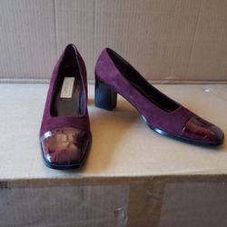 Snake Skin And Suede Heels Size 9