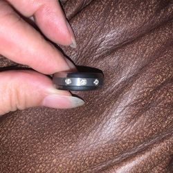 Triten Tungsten Carbide Men’s Band Satin Finish With Three Round Diamonds Size 9