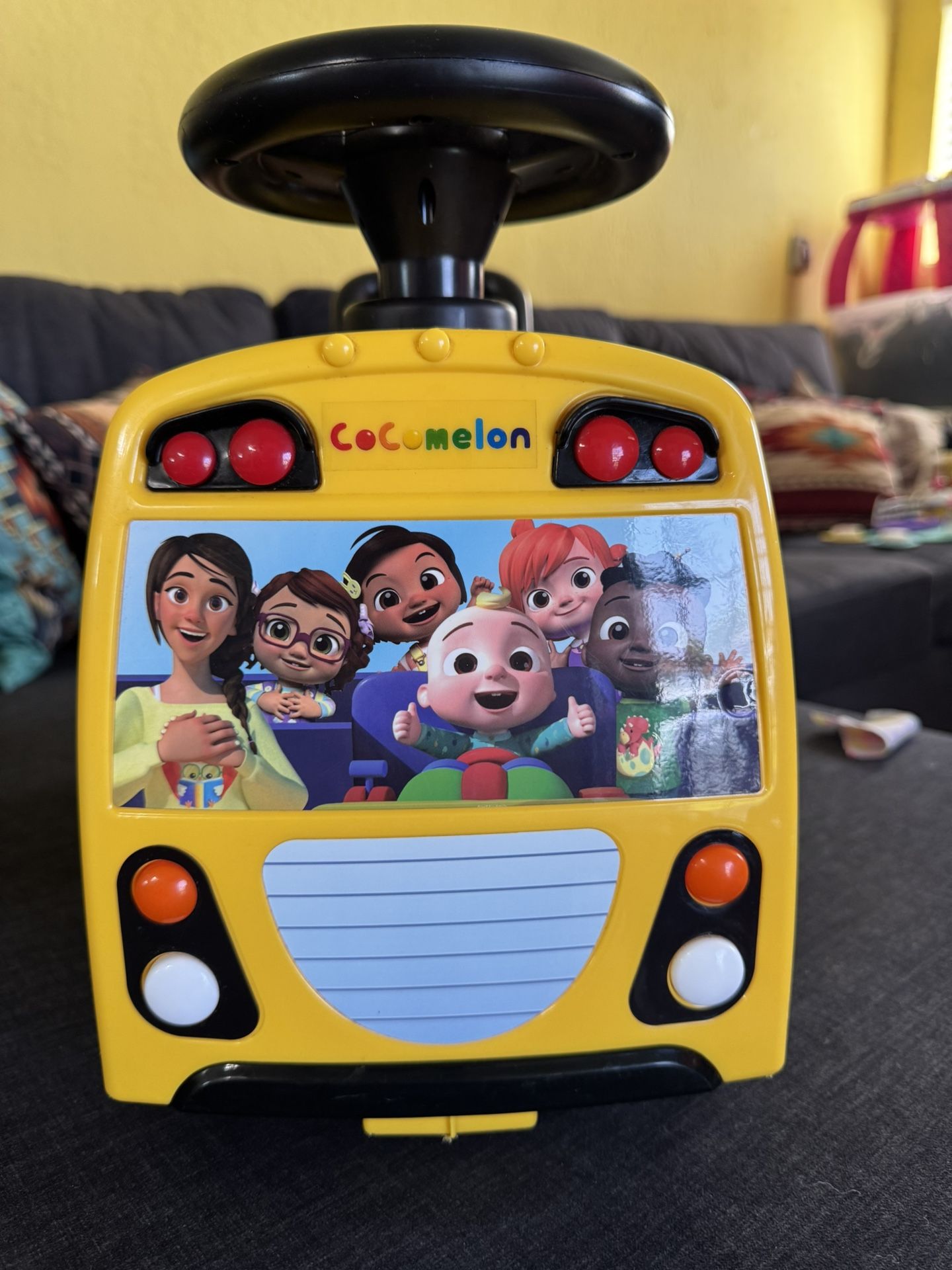 CoComelon School Bus Ride-on with Letters, Numbers, & Music