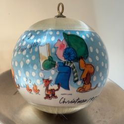 Vintage 1980 Hallmark Marty Links Satin Ball Christmas Ornament