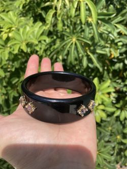 Black Maltese Crystal Bangle