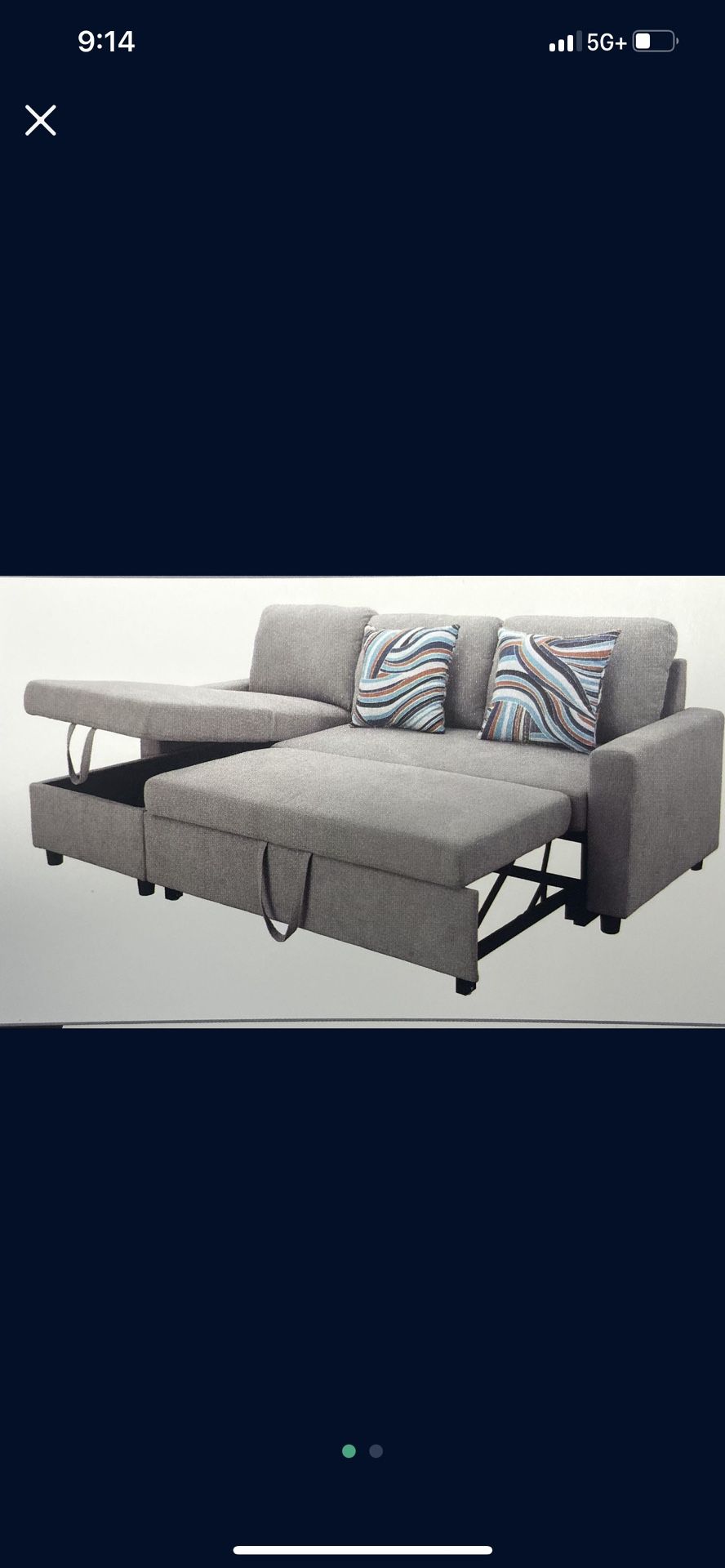 Gray Microfiber Sectional Sleeper Sofa Couch