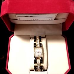 Adrienne Watch Articulated Bracelet Blue & Clear Crystal