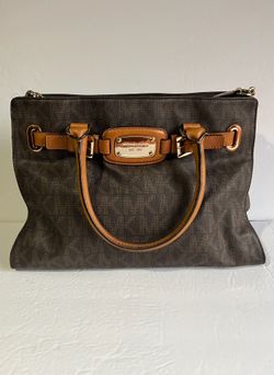 MICHAEL Michael Kors Hamilton Large East West Monogram Bag Brown