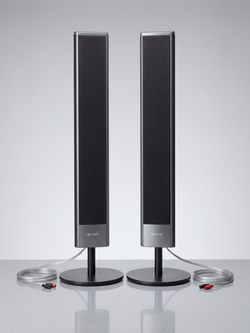 Pair of Sony SS-TS83 Tallboy Surround Sound Tower Speakers with Integrated Stands & Wire
