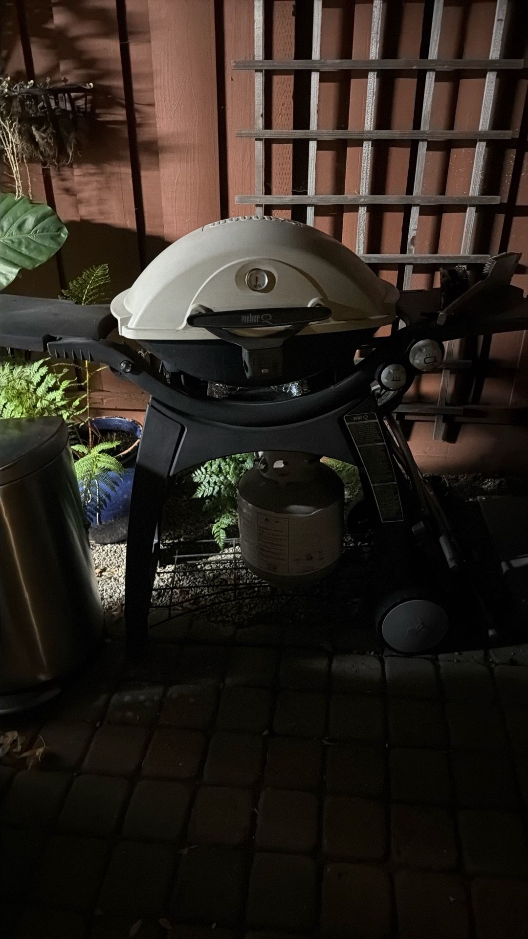 Weber Q Gas Grill with Stand + Propane Tank