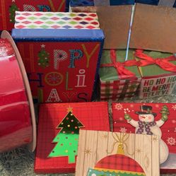 Christmas Small Gift Boxes And 50 Yards Wired Ribbon 