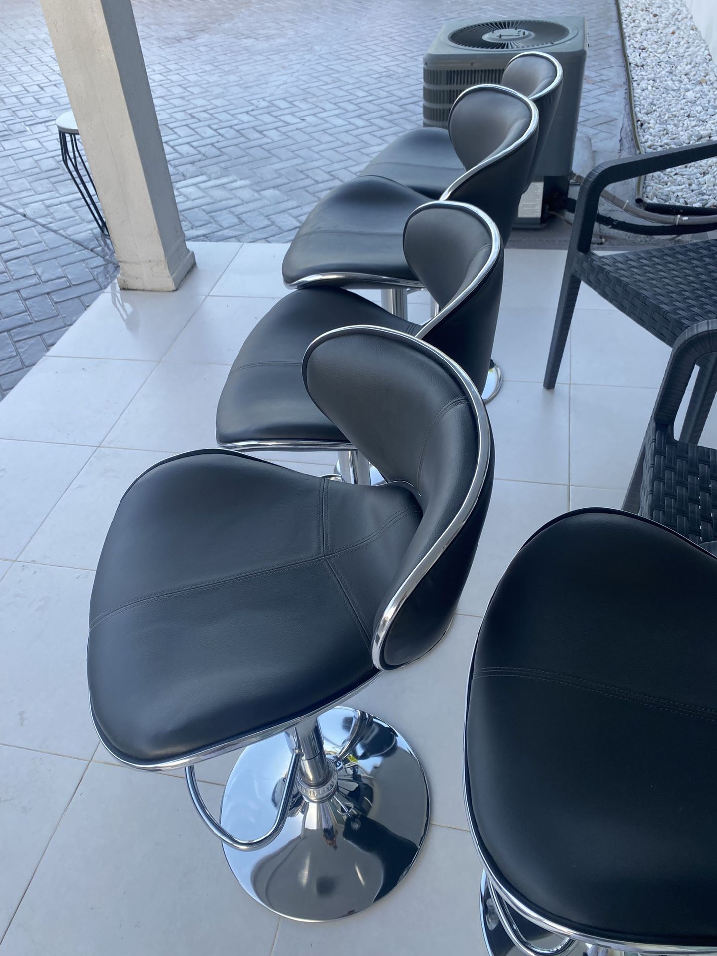New Black Leather Stools