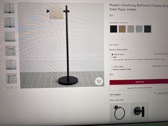 Modern Overhang Free Standing Toilet Paper Holder For Bathroom