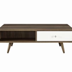 Mid-Century Coffee Table, Walnut White