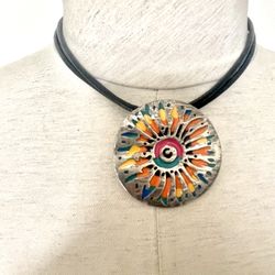 Vintage Chicos Flower Short Pendant Necklace 