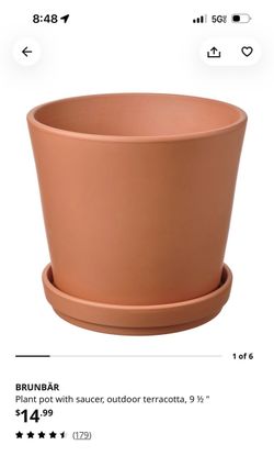 Ikea brunbar ceramic pot 10inch