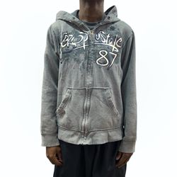 vintage y2k 2000s aeropostale grunge graphic zip up hoodie