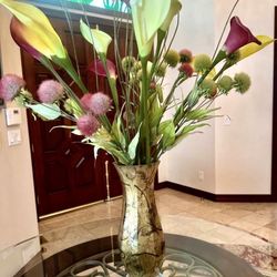 Faux Flowers & Vase