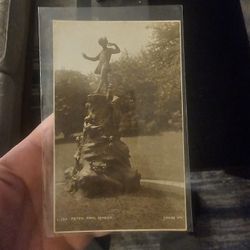 Peter Pan Statue Vintage Postcard 
