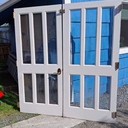 French Doors 72x80 Wood Glass Grids