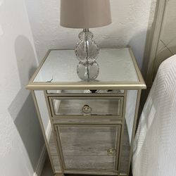 Nightstand Mirroded Side Cabinet
