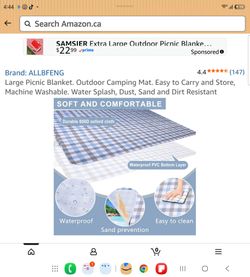 80"x60" Waterproof Sandproof Picnic Mat - Portable Foldable Outdoor Blanket for Beach, Park, Travel & Indoor Use - Lightweight Compact Design, Easy-Ca