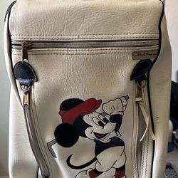 Vintage Disney Belding Sports Golf Bag Mickey Mouse Leather Red