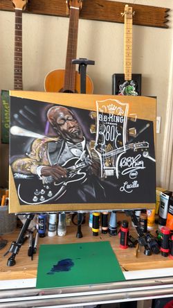 B.B. King Original Acrylic Painting on Canvas