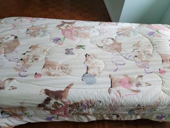 Twin bed, box spring and frame