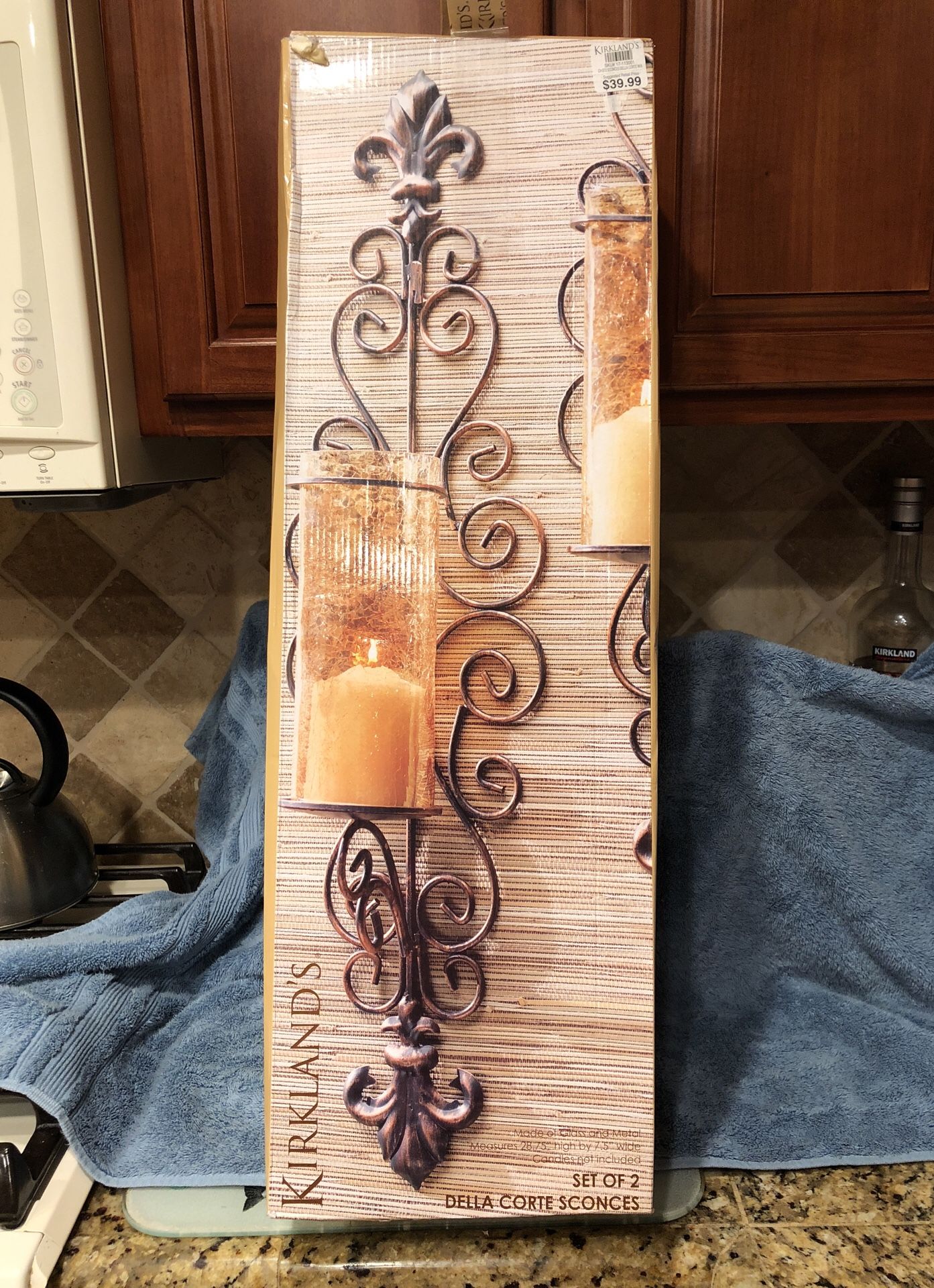 Kirkland wall sconces set of two BRAND NEW IN ORIGINAL BOX for