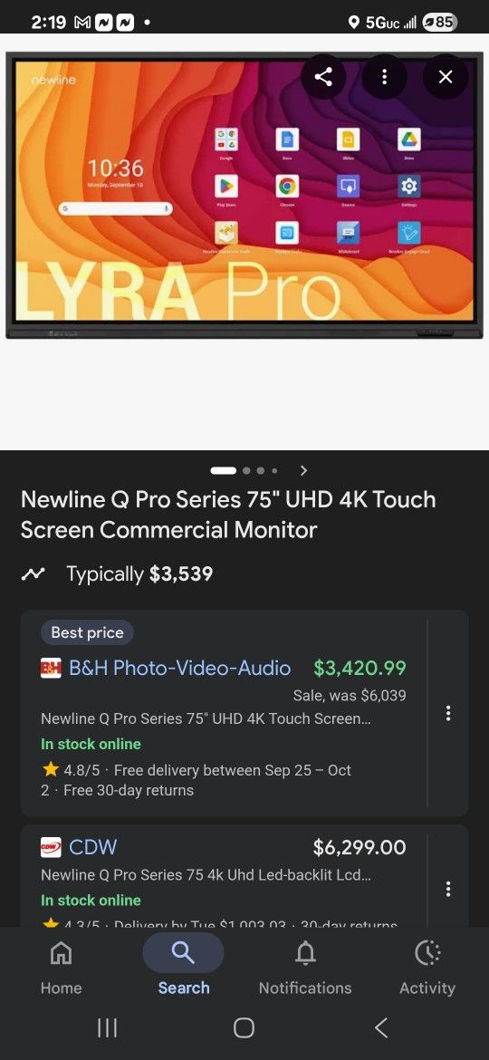 Newline Q Series 75" Touchscreen Monitor