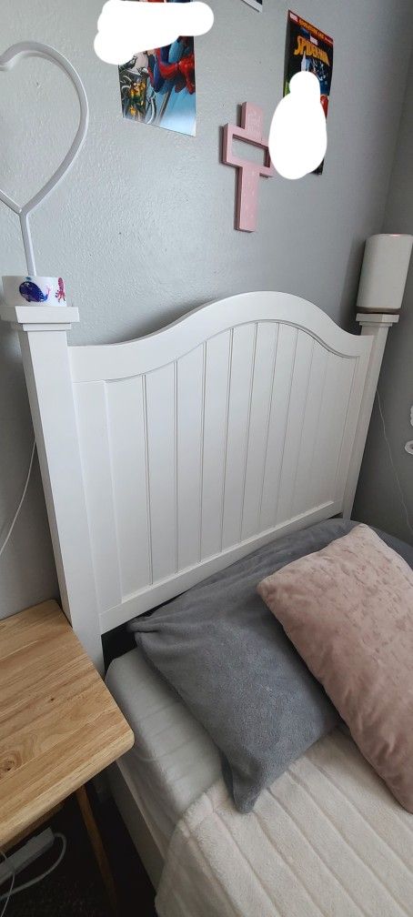 Twin White Bed