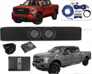 New BASS PACKAGE MEMPHIS MOJO 8” installed fit ford f150 silverado or sierra crew cabs