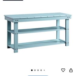 Blue Bench With Shelves (2)