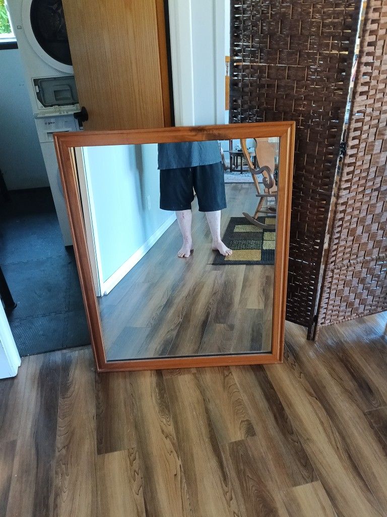 33" wide 44.5" tall wood framed mirror
