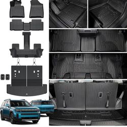 Floor Mats for 2024 2025 Hyundai Santa Fe Car Mat Accessories(Fit Hybrid and Gas), All Weather TPE Cargo Mat Trunk Mat with Backrest Mats XRT Calligra
