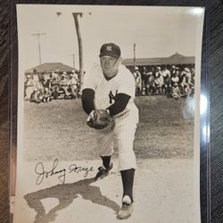 Signed Johnny Mize New York Yankees 8x10 Photo Autograph MLB Baseball Picture Auto