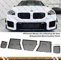 For 2023-2026 BMW G87 M2 Front Bumper Grille Radiator Bug Shield Mesh Cover 5pc