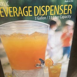 Acrylic 3gallon Beverage Dispenser 