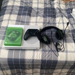 Xbox S, Hyperx Headset, Call Of Duty 3, Rocket League, Xbox X Controller, And The Cables Necessary