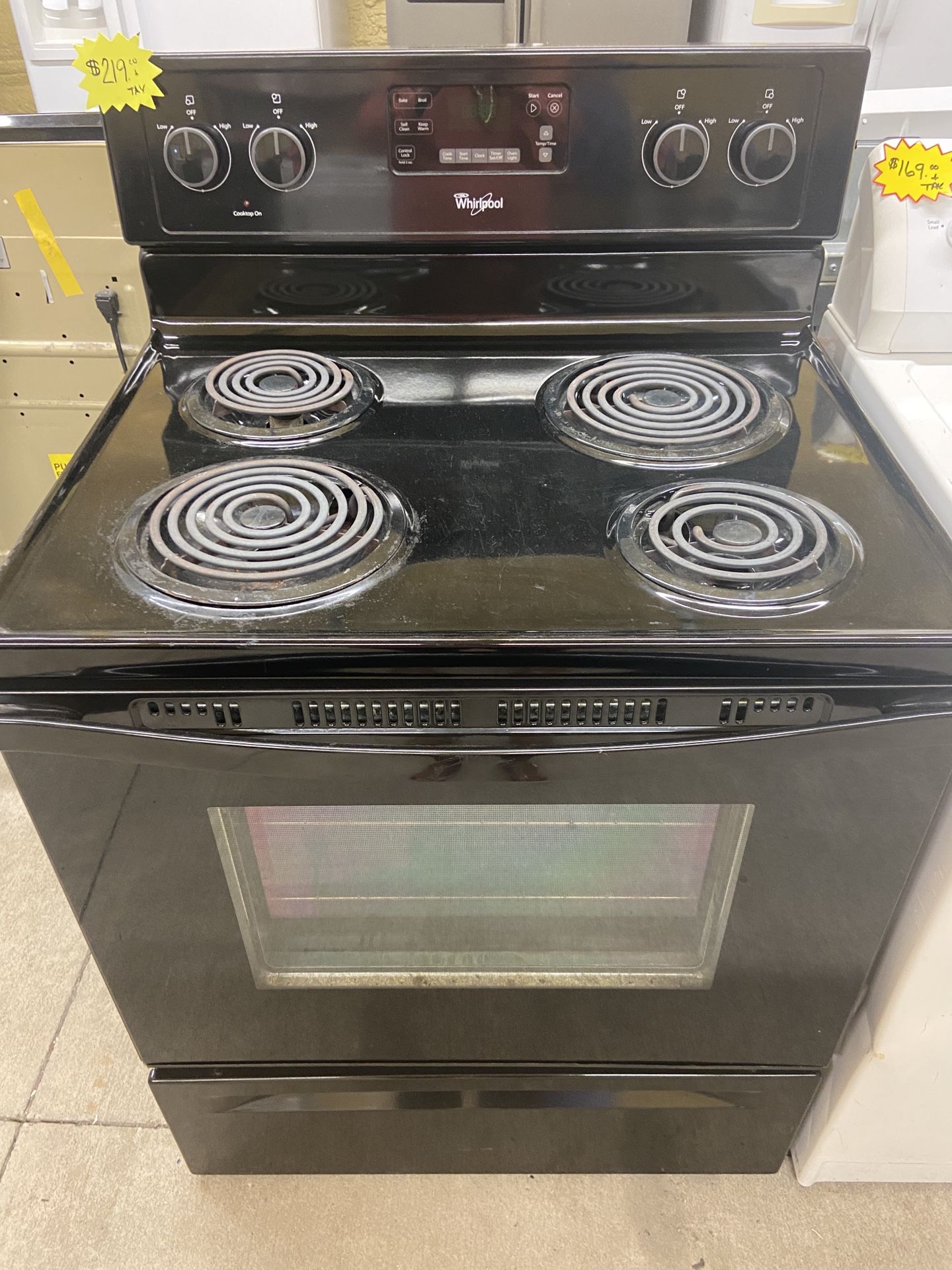 WHIRLPOOL COIL TOP BLACK STOVE