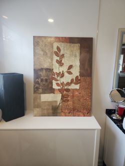 Large Canvas Wall Art, Brown, Beige, Rust 27.5x37.5"
