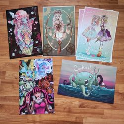 6 Anime Art Posters 