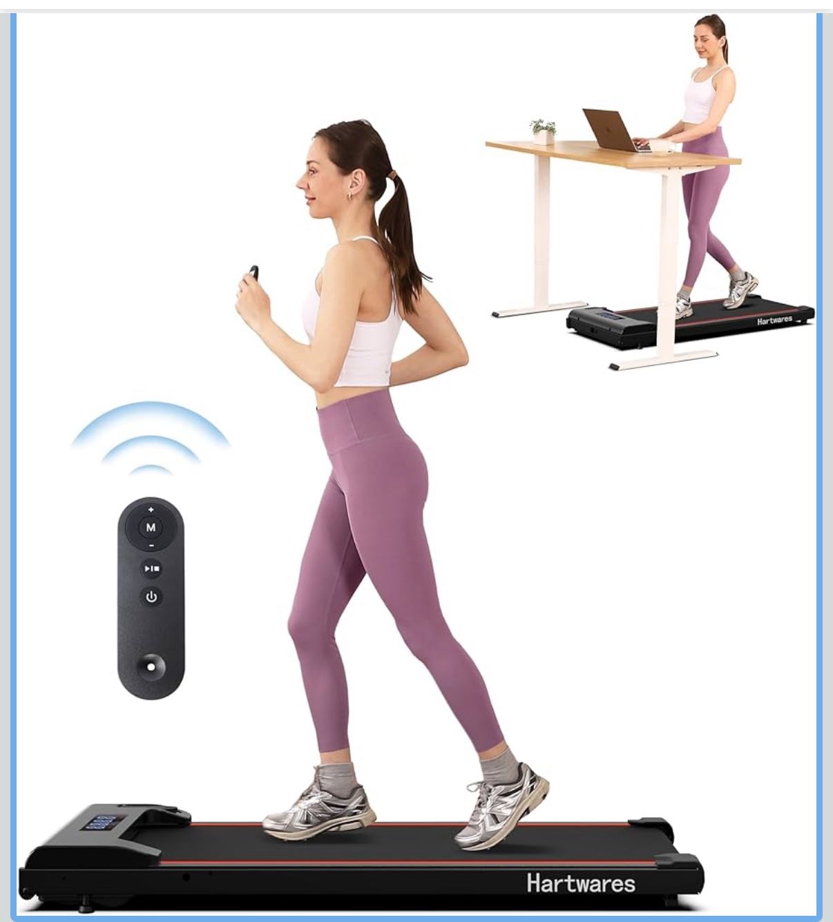 Walking Pad Under Desk Treadmill, Portable Mini Treadmill for Home/Office/Small Spaces, 2.5HP Quiet Brushless Walking Jogging Machine with 265 lbs Wei