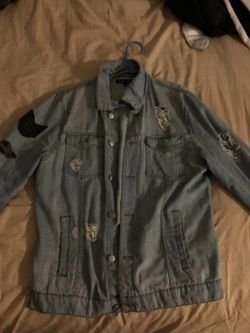 DENIM JACKET ARMY DESIGNS SIZE M