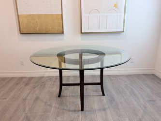 Title: Crate & Barrel "Halo" 60" Large Round Dining Table (Seats 6)