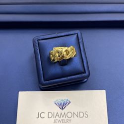 Ring Cubanlink 10k Solid 1o Mm Wide 
