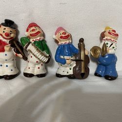 Lot Of 4 Band Clown Figurines 