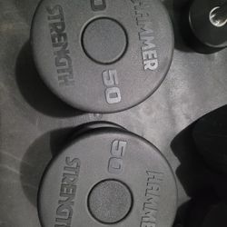 50lbs Hammer Strength Dumbells Weights 