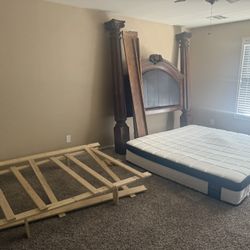 California King Bed FrameBox Spring And Mattress 