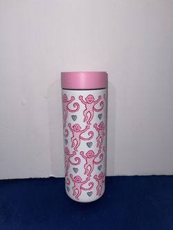 Starbucks X Roller Rabbit 16oz Stainless Steel Tumbler Pink Holiday Hot Cup