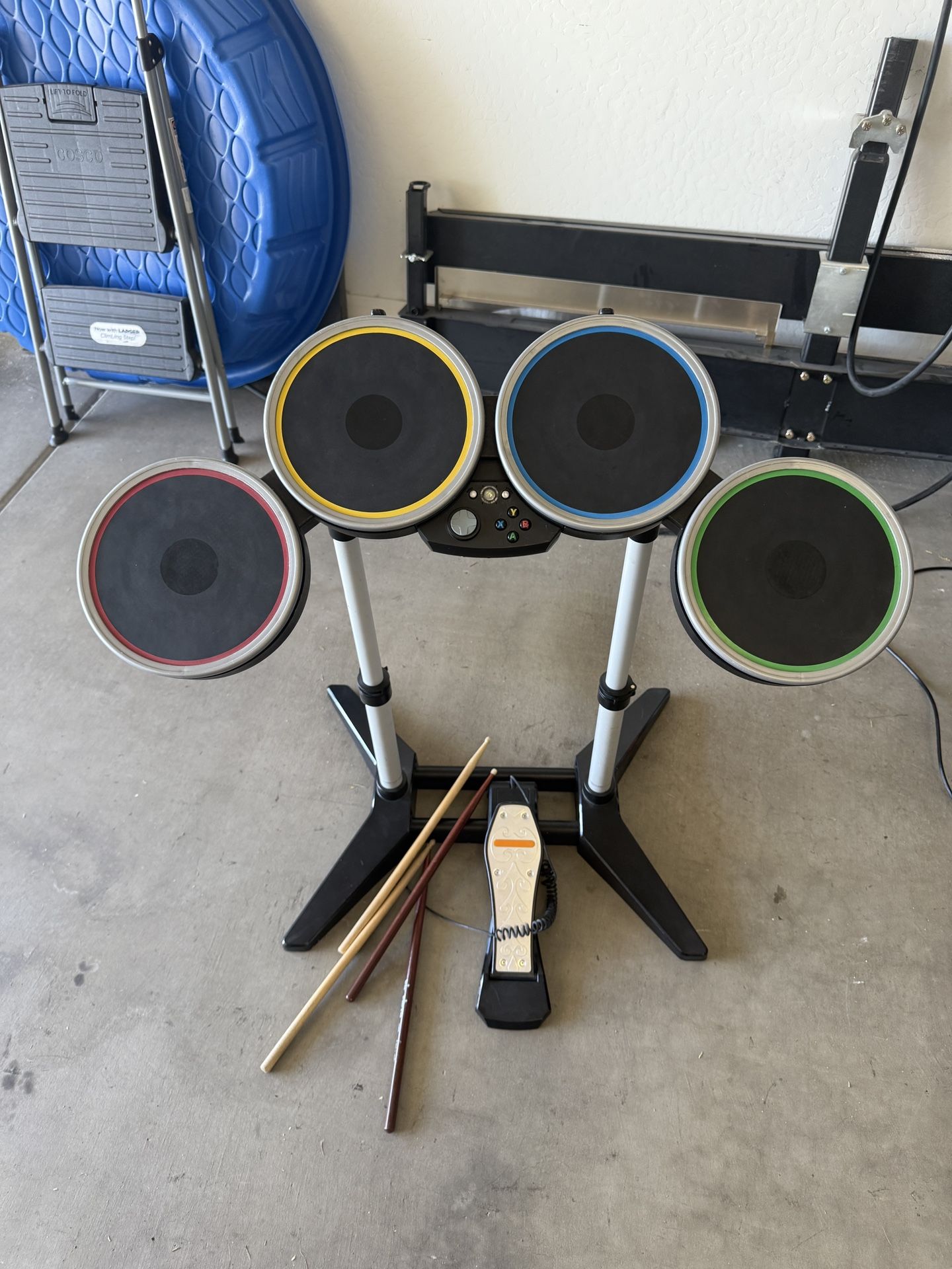 Harmonix Rock Band Guitar Hero Wireless Drum Set with Foot Pedal for Xbox 360