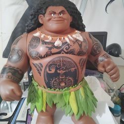 Disney MOANA Mega MAUI 16” Talking Doll Action Figure Toy Sings Jakks NO HOOK